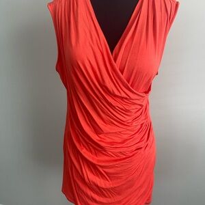 Kenar Women's Draped Wrap Blouse - Energy Orange